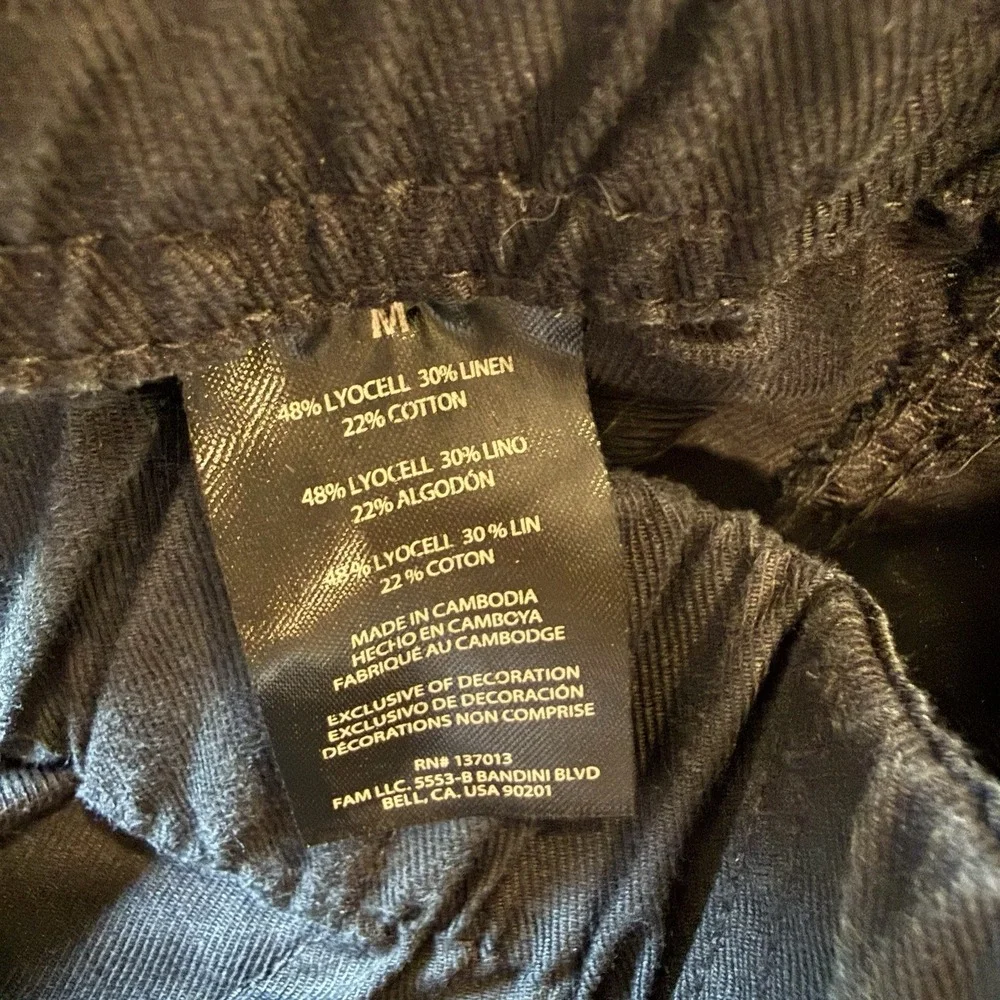 Banana Republic Lyocell Linen Cotton Tapered Cropped Pull On Pant Black Medium